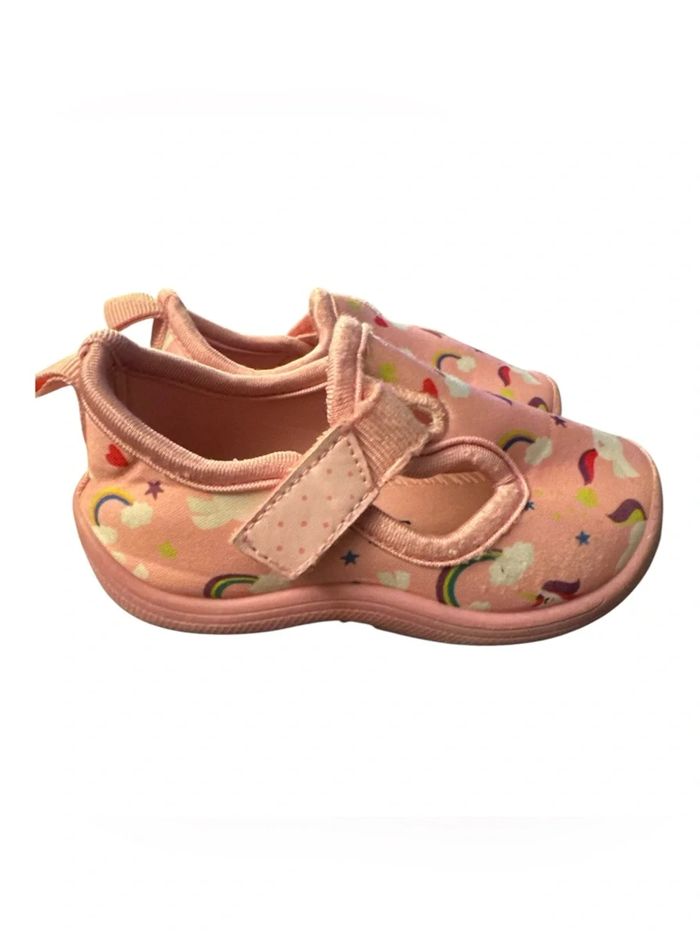 Pink Unicorn Print Toddler Water Shoes with Hook-and-Loop Strap